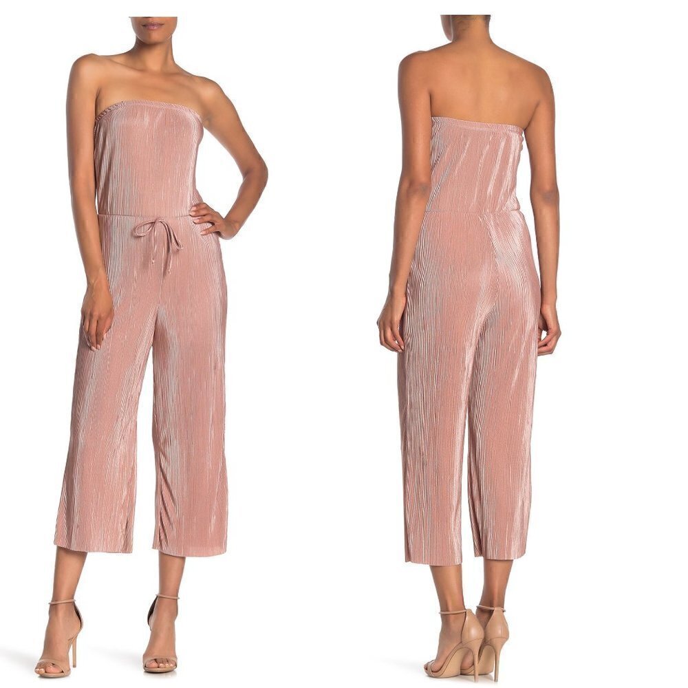Vanity Room Strapless Plisse Jumpsuit